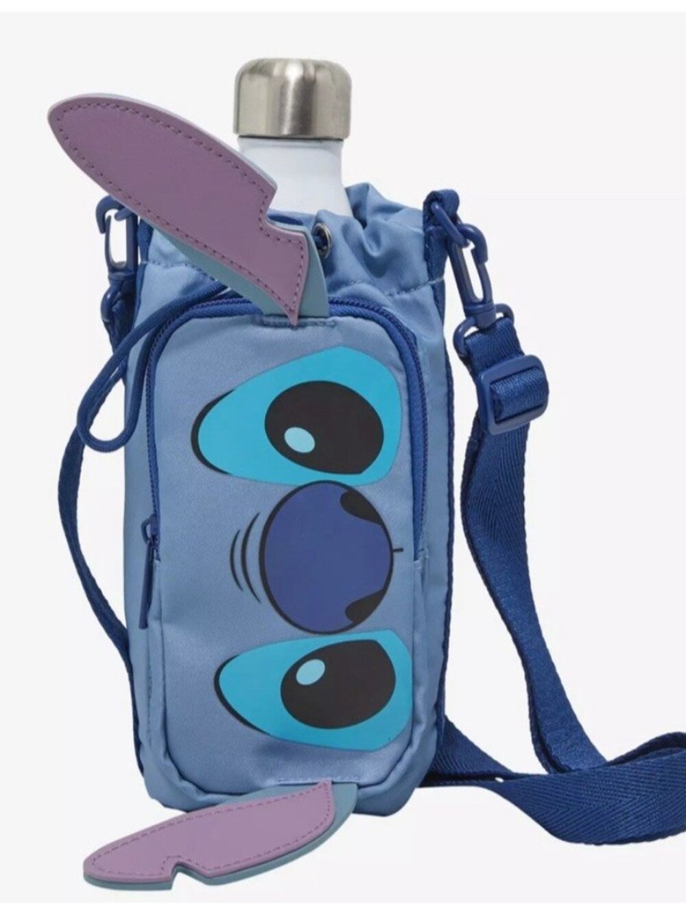Disney Lilo & Stitch Face Water Bottle Sling Bag Crossbody Up to 32 oz NWT